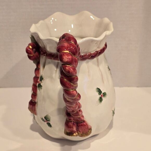 Vintage 1990 Fitz and Floyd 2 Qt Pitcher Old World Christmas Collectible - Picture 4 of 8